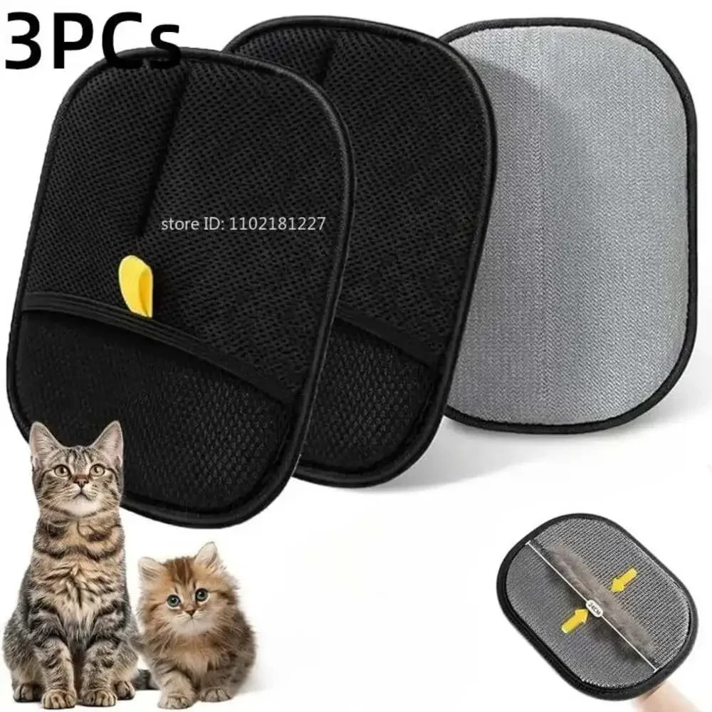 Pet Hair Cleaning Removal Gloves Pet Double-Sided Grooming Glove Reusable Tool S